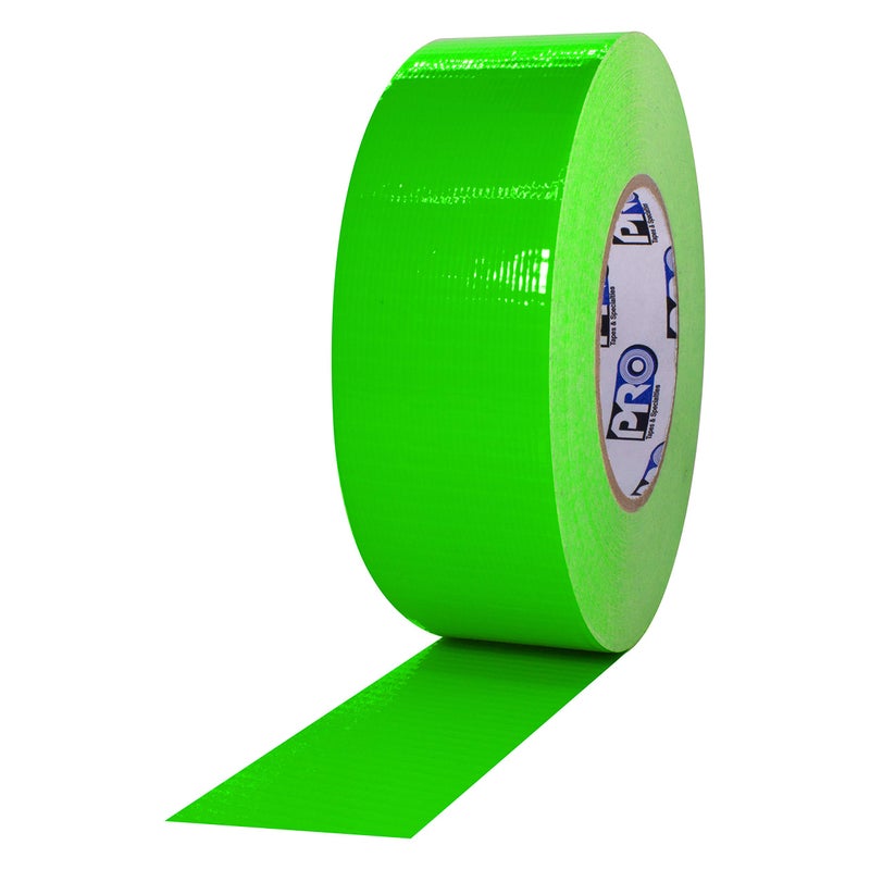 Pro Tapes ProTapes Pro Duct 139 PE-Coated Cloth Fluorescent Specialty Grade Duct Tape, 60 yds Length x 2"" Width, Fluorescent Green (Pack of 1) - Image 1